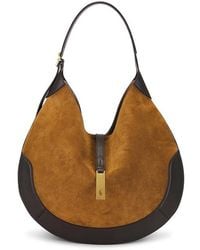 Polo Ralph Lauren - Suede & Leather Medium Shoulder Bag - Lyst