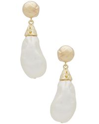 WeWoreWhat - Hammered Pearl Earring - Lyst
