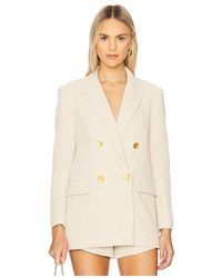 L'Agence - Riva Knit Double Breasted Blazer - Lyst