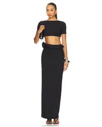 Maygel Coronel - Maxivestido Cowan En Color Negro Talla - Lyst