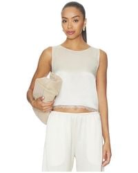 Leset - Barb Lace Crop Sleeveless Crew - Lyst