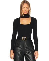 superdown - Victoria Square Neck Bodysuit - Lyst