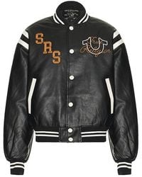 TRUE RELIGION - Chaqueta Beisbolera Retro En Color Negro Talla (También En M, S, Xl/1X) - Lyst