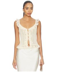 Tularosa - Leyla Pointelle Ruffle Top - Lyst