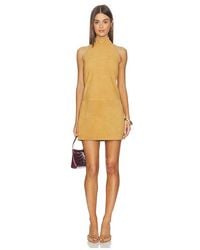 AEXAE - Leather Suede Mini Halter Dress - Lyst