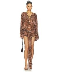ANDAMANE - Indira Lace Up Wrapped Mini Dress - Lyst