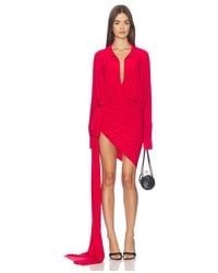 Norma Kamali - Oversized Shirt Side Drape Dress With Bow - Lyst