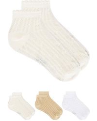 Stems - 3-Pack Lace Knit Ankle Socks - Lyst