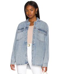 Pistola Denim Mandy Oversized Shacket in Blue | Lyst