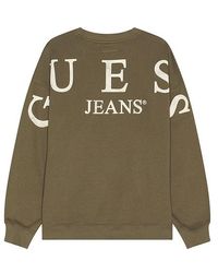 Guess - Jersey Back Macro Logo En Color Verde Oliva Talla (También En M, S, Xl/1X) - Lyst