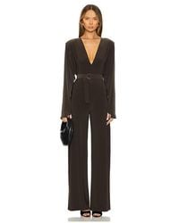 Norma Kamali - Dolman V Neck Jumpsuit With Shoulder Pads - Lyst