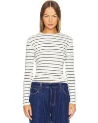 Vince - Striped Long Sleeve Crew Tee - Lyst