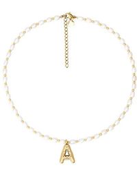petit moments - Dainty Ren Bubble Initial Necklace - Lyst
