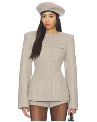 Naked Wardrobe - Chevron Suited Button Up Blazer - Lyst