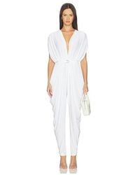 Norma Kamali - Square Sleeve Waterfall Jumpsuit - Lyst