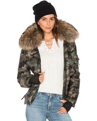 Sam. Veste En Fourrure De Raton-Laveur D'Asie Camo Freestyle - Vert