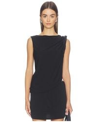 Alexander Wang - Sleeveless Top With Hotfix Twist Drape - Lyst