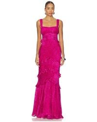 Saloni - ROBE MAXI CHANDRA en Fuchsia - Lyst