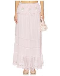 For Love & Lemons - Rae Rose Maxi Skirt - Lyst