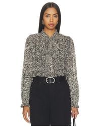 Sea - Charlize Print Longsleeve Bow Top - Lyst