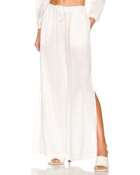Bella Dahl - Pantalones De Playa Con Abertura Lateral En Color Blanco Talla (También En M) - Lyst