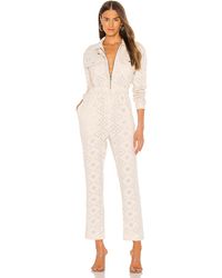 Free People Set The Tone Jumpsuit - White