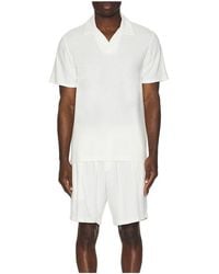 Frescobol Carioca - Faustino Terry Cotton Blend Short Sleeve Polo - Lyst