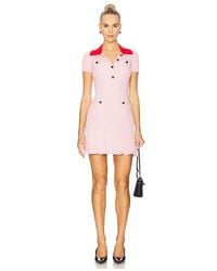 Self-Portrait - Contrast Collar Knit Mini Dress - Lyst