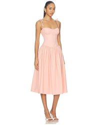 MORE TO COME Theresa Midi Corset Dress in White | Lyst