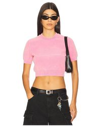 Alexander Wang - Crewneck Tee With Embossed Logo En Color Rosado Talla (También En S, Xs) - Lyst
