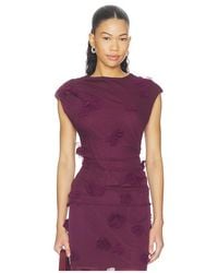Jonathan Simkhai - Tessa Short Sleeve Floral Applique Top - Lyst