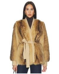 Generation Love - Heloise Faux Fur Belted Wrap Jacket - Lyst