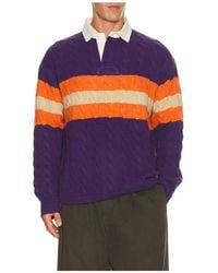 Polo Ralph Lauren - Wool Blend Cable Knit Rugby Polo Sweater - Lyst
