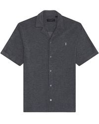 AllSaints - Camisa Botones Felix En Color Azul Marino Talla (También En M, S, Xl/1X) - Lyst