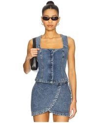 SOVERE - Dawn Denim Bodice Top - Lyst