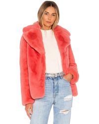 Kendall + Kylie Faux Fur Coat - Pink