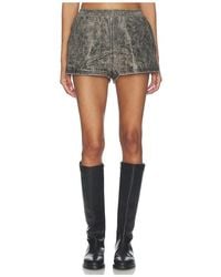 Alexander Wang - Mid Rise Leather Mini Short - Lyst