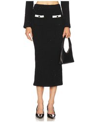 Self-Portrait - Textured Knit Midi Skirt - Lyst
