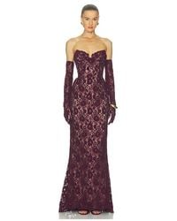 Bronx and Banco - Lace Strapless Gown With Gloves - Lyst