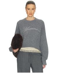 Blumarine - Pullover & Sweatshirts Knit Logo Embroidered - Lyst