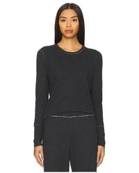 Goldie - Double Face Long Sleeve Crew Neck Top - Lyst