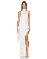 ANDAMANE - Vestido Maxi Con Cuello Halter Cleo En Color Blanco Talla (También En 42/M) - Lyst
