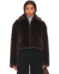 FRAME - Faux Fur Zip Up Jacket - Lyst