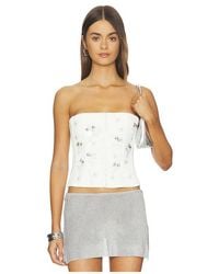 GUIZIO - Embellished Satin Corset - Lyst