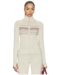 Frankie's Bikinis - Kingston Cotton Knit Zip Up Sweater - Lyst