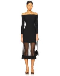 MILLY - Ots Sheer Knit Midi Dress - Lyst