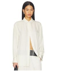 Theory - Camisa Flou Hi Low En Color Crema Talla (También En M, S, Xl, Xs) - Lyst