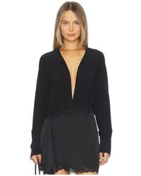 Norma Kamali - Super Oversized Boyfriend Nk Shirt Bodysuit - Lyst