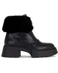 COACH - Leah Platform Shearling Zip Bootie - Lyst