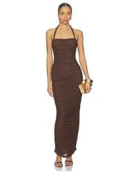 SNDY'S - Gianna Ruched Halterneck Maxi Dress - Lyst